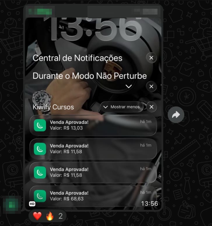 Print de cliente com vendas aprovadas na Kiwify